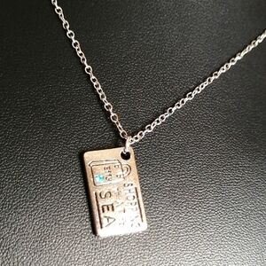 EFFY unisex Silver Pendant with Blue  Aquamarine Necklace 22" long